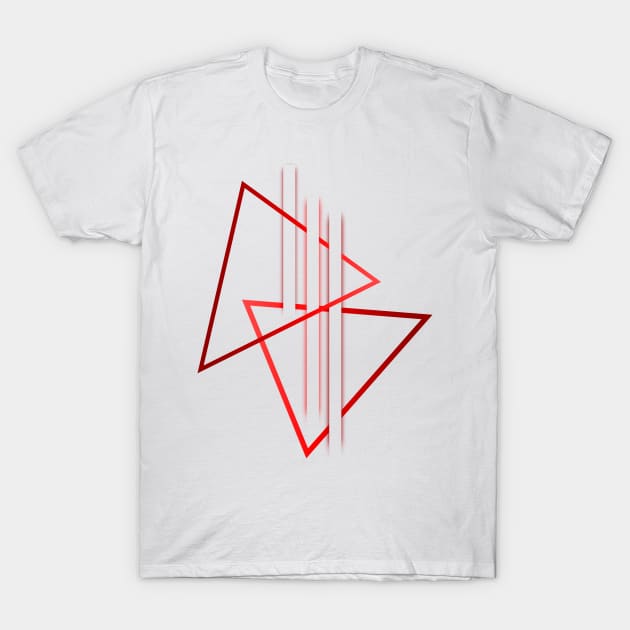 Geometric minimal triangle art red